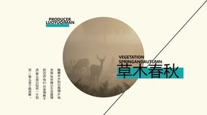 Tanaman · Musim Semi dan Musim Gugur —— Tipografi Kreatif Edaran dan Garis Template Ppt Sederhana dan Elegan