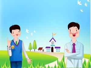 İlköğretim kapsamlı evrensel vektör karikatür ppt şablonu öğretim