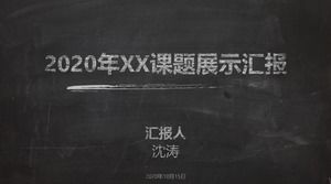 Elle çizilmiş doku stil 2015 proje sunum raporu ppt şablonu tebeşir