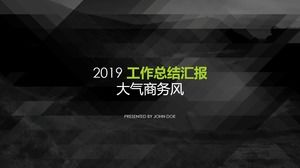 Modelo de ppt de relatório de trabalho minimalista solene de atmosfera negra de negócios