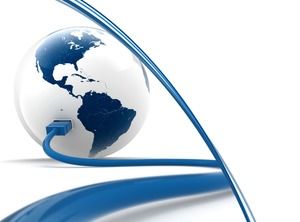 網絡電纜接入地球創意技術業務ppt模板