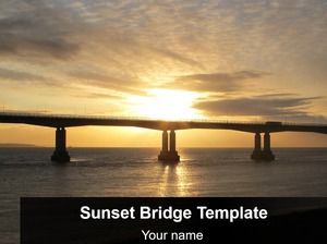 Deniz köprüsü iş ppt şablonu üzerinden günbatımı