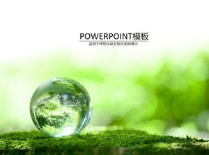 Glass ball elegant green hot summer cool ppt template