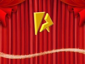 Modèle de ppt d'animation d'ouverture dynamique du rapport de travail du gouvernement rouge festif