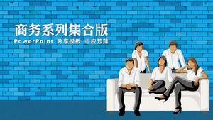 Schöne praktische Geschäfts-ppt-Schablone des bunten Vektorkarikaturgeschäftscharakters