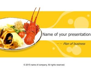 Plantilla ppt de dieta de naranja vibrante gourmet de mariscos