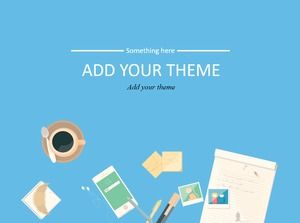 Vektor kartun perlengkapan kantor desktop elemen bisnis kecil template ppt segar