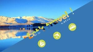 Modello ppt semplice di grande immagine semplice che compone il settore ppt dell'industria turistica in stile europeo e americano