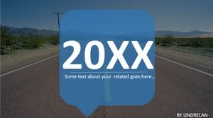 フラットクラシックブルービジネスpptテンプレートの中国語版と英語版