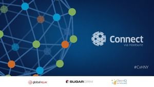 "การสื่อสารกับ hootsuite" จุดเชื่อมต่อสายสร้างสรรค์โลกเครือข่ายเทคโนโลยี ppt สีน้ำเงินแม่แบบ