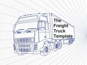 أزرق أحمر أبيض ثلاثة ألوان شركة شحن البضائع قالب PPT القالب