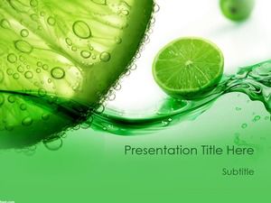 Лайм и вода прохладно летом шаблон PPT