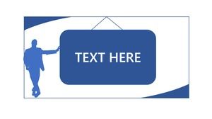 Templat ppt laporan bisnis biru datar monokrom sederhana klasik