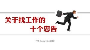 Zehn Ratschläge zum Finden einer Job Business Ppt-Vorlage