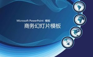 Plantilla de ppt de negocios de blue earth de línea de malla estéreo