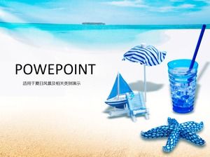 Templat ppt pantai biru gairah musim panas