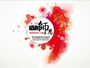 Rose ink teachers day ppt template