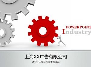Modèle ppt d'élément d'engrenage adapté à l'industrie industrielle