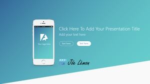 モバイルテーマブルーシンプルなビジネスレポートpptテンプレート