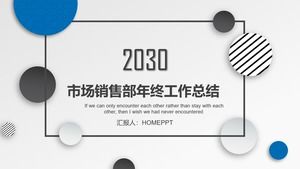 Creative dot background marketing and sales department work summary report PPT template