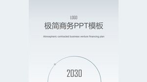 Plantilla PPT minimalista de plan de negocios gris azul