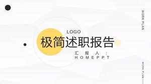 Plantilla PPT de informe de trabajo con fondo de punto mínimo