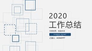 Mavi ızgara arka plan yıllık çalışma özeti PPT şablonu