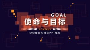 Modèle PPT de formation "mission et objectif de l'entreprise" sur fond quadrillé