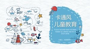 Plantilla PPT de educación de crecimiento de estilo marino de dibujos animados lindo