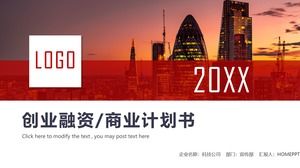 Biznesplanu PPT szablon dla budynku biznesowego tła