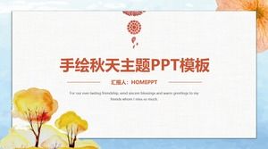 Akwarela ręcznie malowane jesień szablon PPT