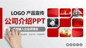 Modello PPT micro profilo tridimensionale dinamico rosso