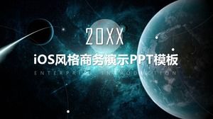 Modelo de PPT de apresentação de negócios de estilo IOS com fundo lindo céu estrelado