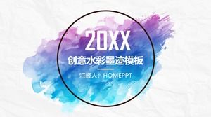 Özet suluboya PPT şablon basit suluboya mürekkep arka plan çalışma