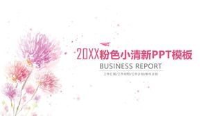 Pink watercolor hand painted background PPT template