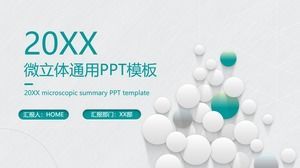 PPT-Vorlage mit dreidimensionalem Punkthintergrund für die grüne Mikrozusammenfassung