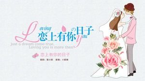 Modèle PPT de dessin animé "je t'aime"