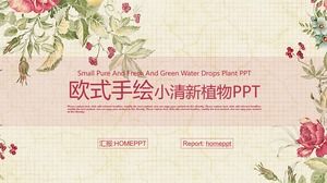 Fresh retro hand-painted style art design PPT template