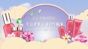 Plantilla de PPT de promoción de productos de cuidado de piel de cosméticos elegantes