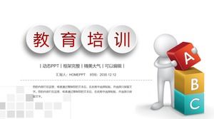 Lettre ABC tridimensionnel méchant fond éducation et formation PPT modèle