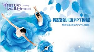 Szablon PPT motywu piękny niebieski taniec