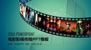 เทมเพลต PPT อุตสาหกรรมภาพยนตร์ภาพยนตร์และสื่อโทรทัศน์สีเขียว