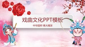 卡通戏曲人物背景的戏曲文化主题PPT模板