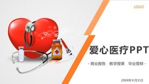 Turuncu aşk tıbbi PPT şablonu