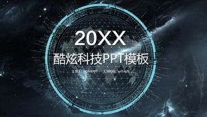 クールな非現実的なスタイルの技術テーマPPTテンプレート