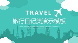 Modèle PPT d'album de voyage silhouette verte