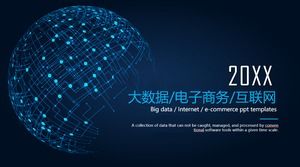 Albastru rafinat cloud computing șablon PPT pentru date mari