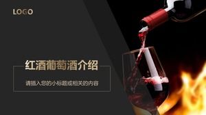 Plantilla PPT de tema de vino negro simple