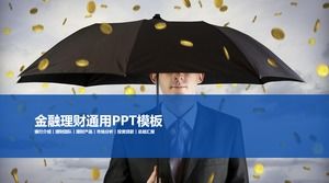 Modello PPT pianificatore finanziario ombrello moneta d'oro