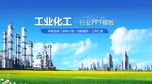 Template PPT industri latar belakang pabrik kimia
